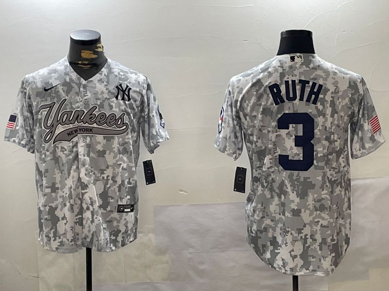 Men New York Yankees #3 Ruth Camo Joint Name 2024 Nike MLB Jersey style 1->new york yankees->MLB Jersey